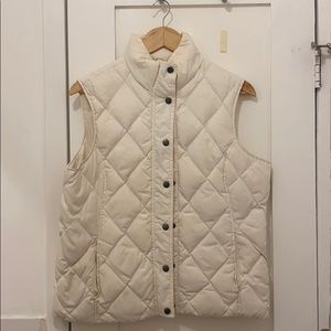 white feather down quilted vest medium lands’ end